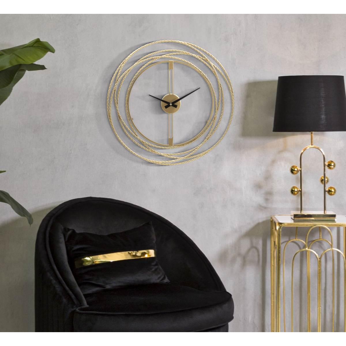Orologio da muro gold strips cm Ø 50x4
