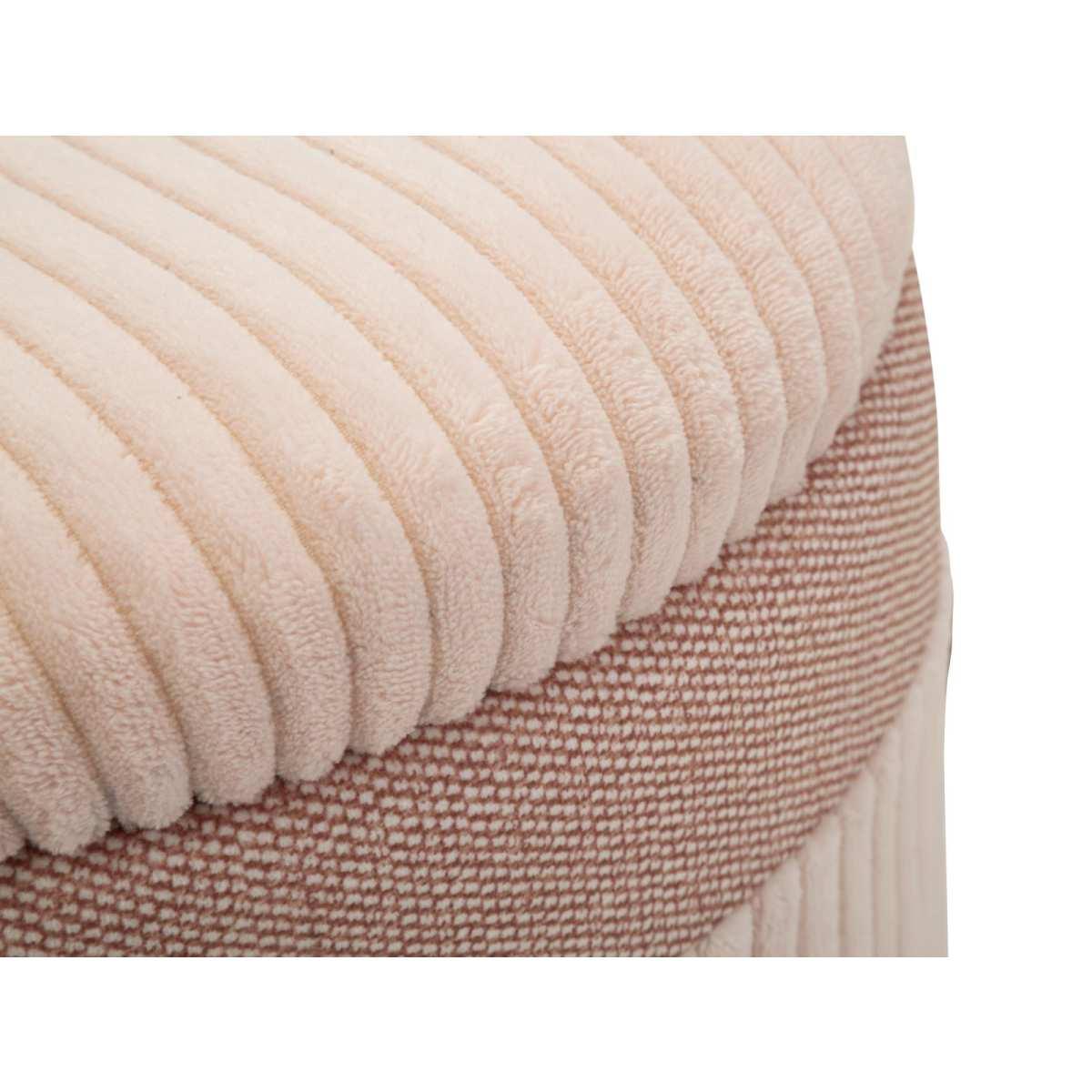 Puff c/contenitore cortina rosa set 3 pz cm Ø 40,5x49,5-35x42-31x38<br>