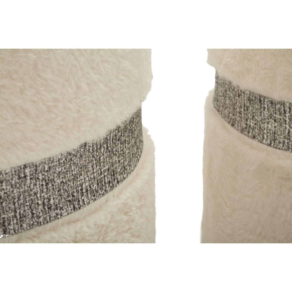 Puff c/contenitore saint-moritz crema set 2 pz cm Ø 40x47-32x38