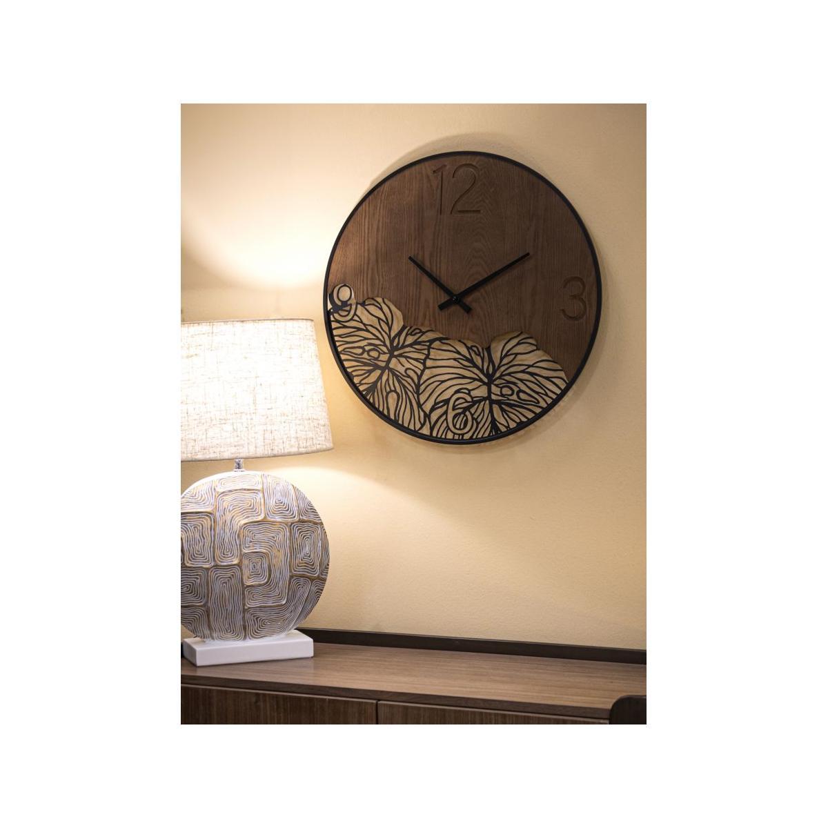 Orologio da muro wood/leaf cm Ø 60x2