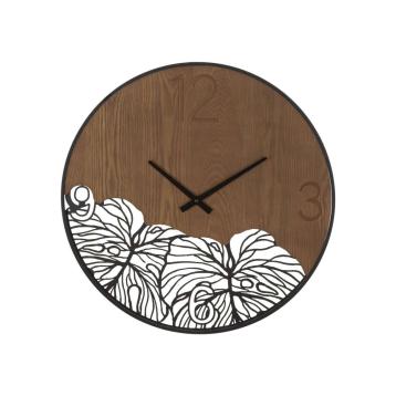 Orologio da muro wood/leaf cm Ø 60x2