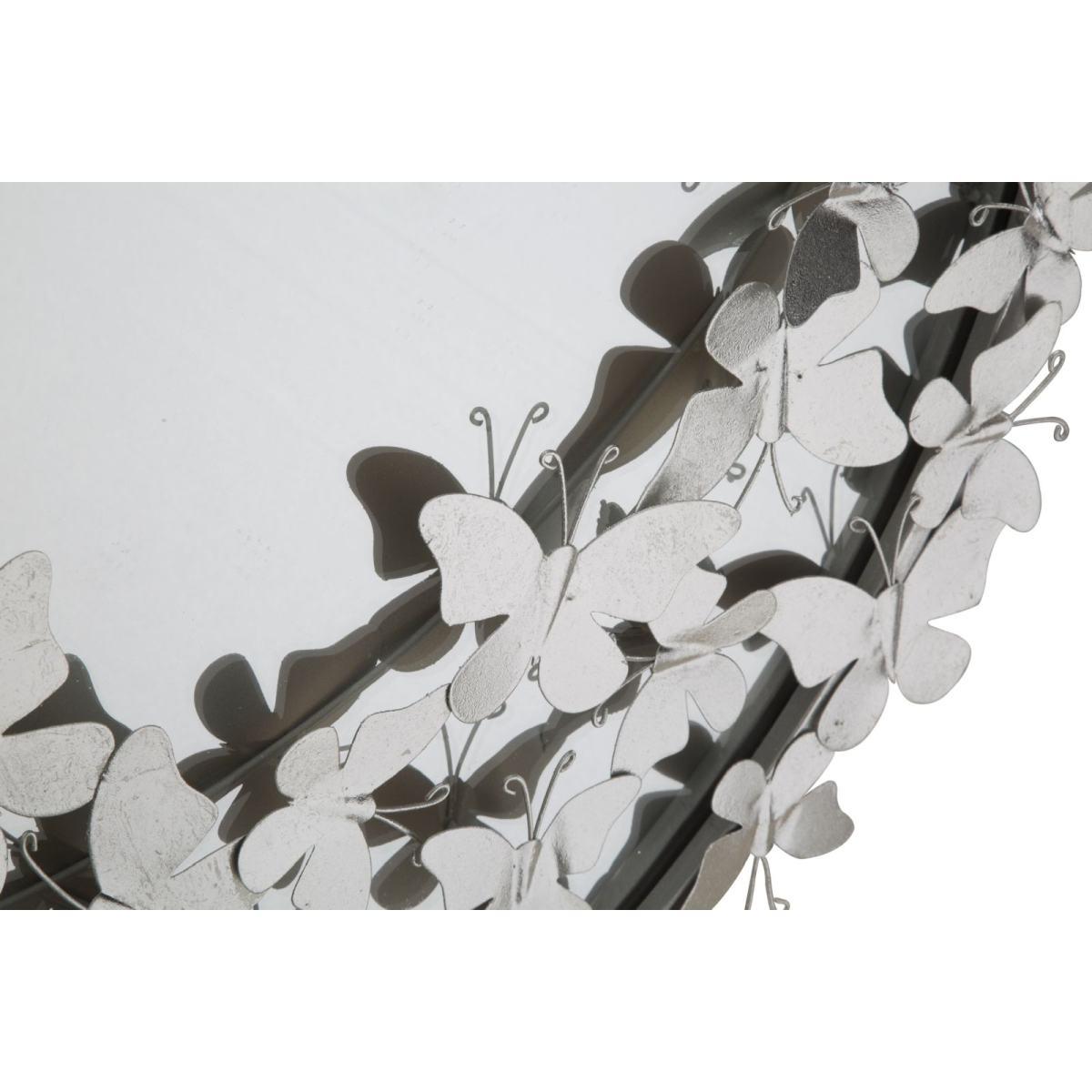 Specchio farfalle round silver cm Ø 91x3x94