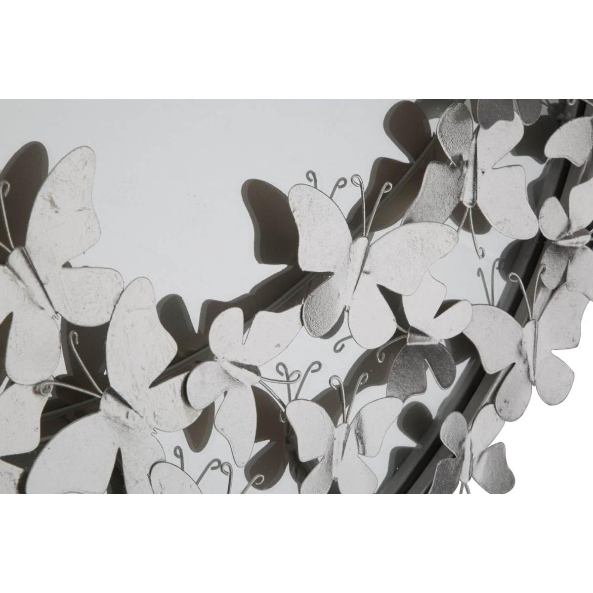 Specchio farfalle round silver cm Ø 91x3x94