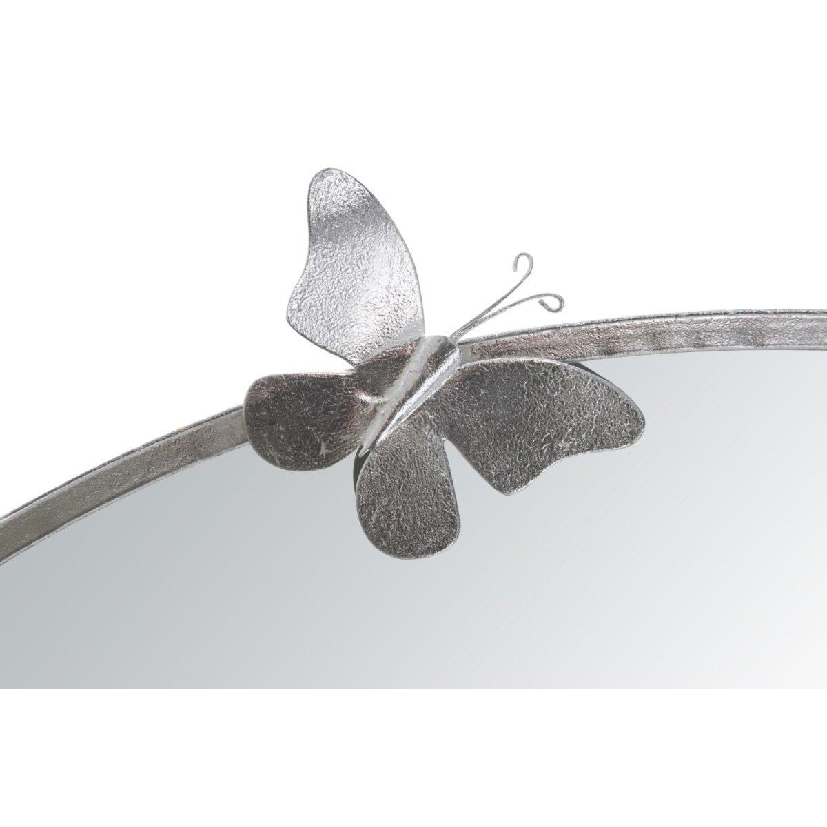 Specchio farfalle round silver cm Ø 91x3x94