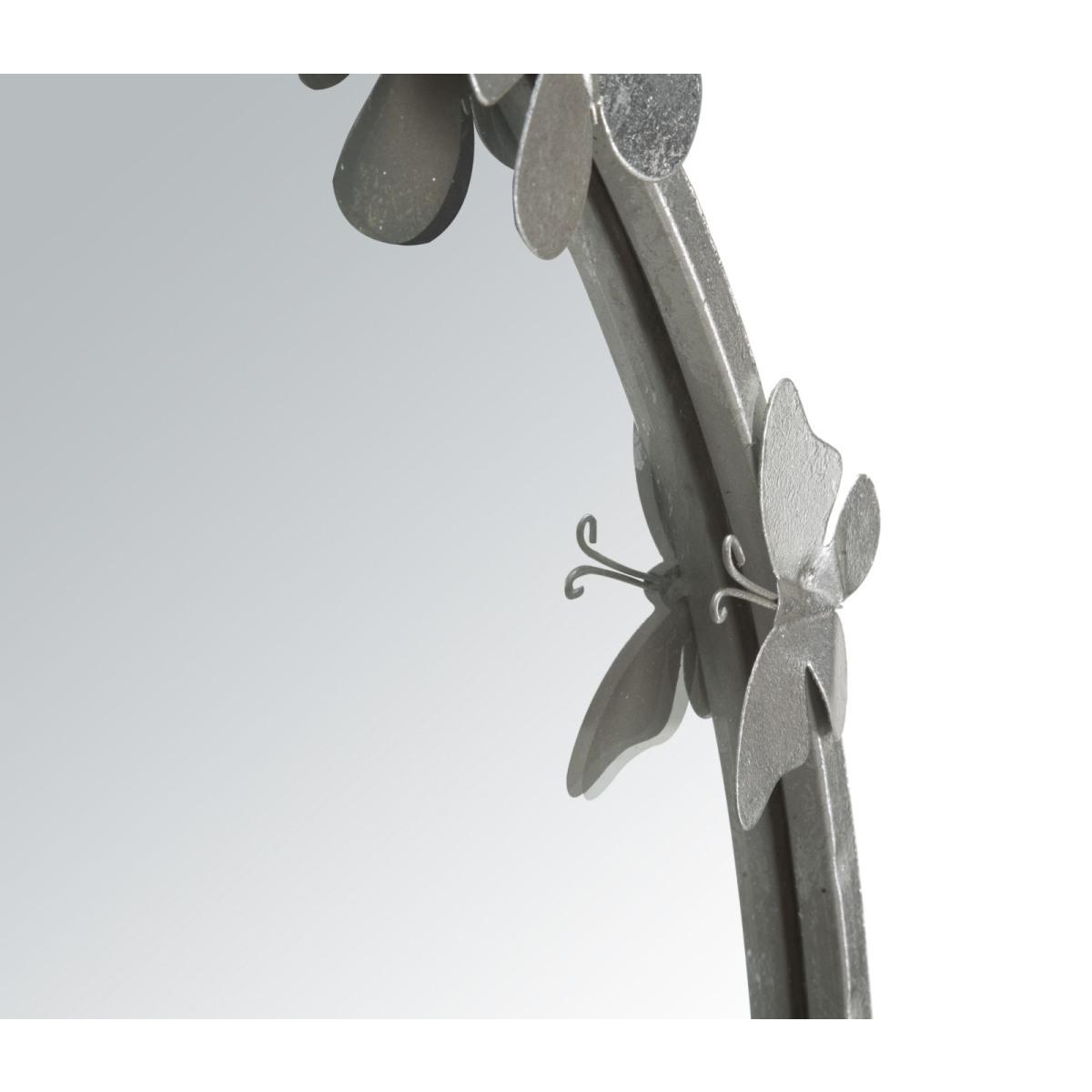 Specchio farfalle round silver cm Ø 91x3x94