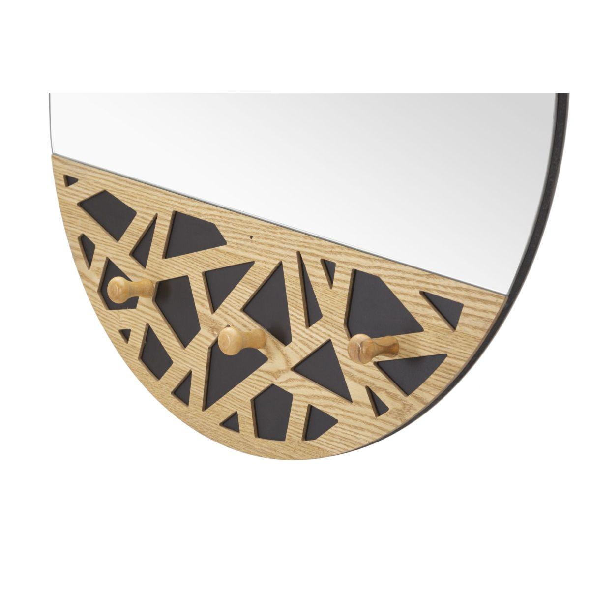Specchio da muro c/app-abiti carv cm 60x5,3x90 (misura specchio cm 60x70)