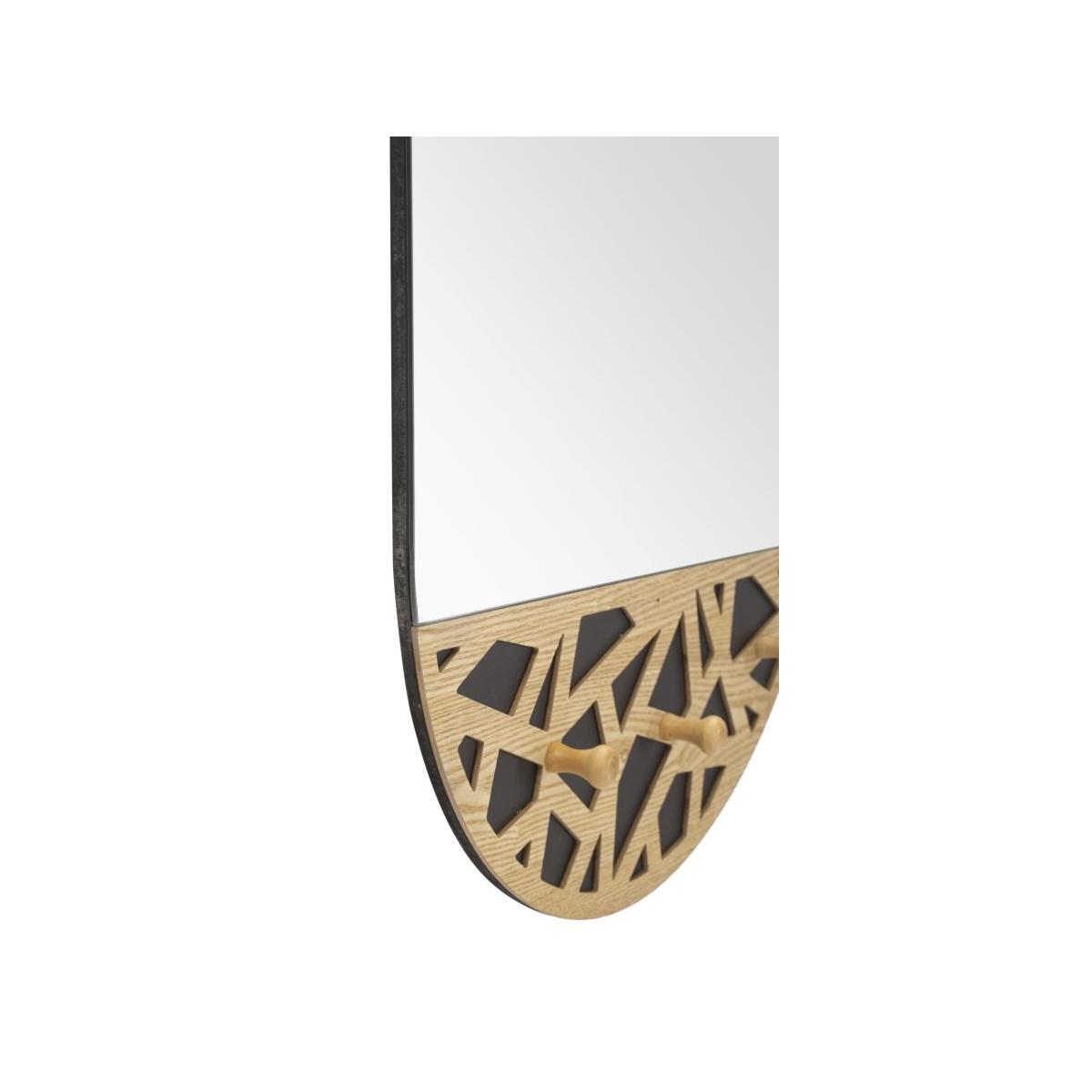 Specchio da muro c/app-abiti carv cm 60x5,3x90 (misura specchio cm 60x70)