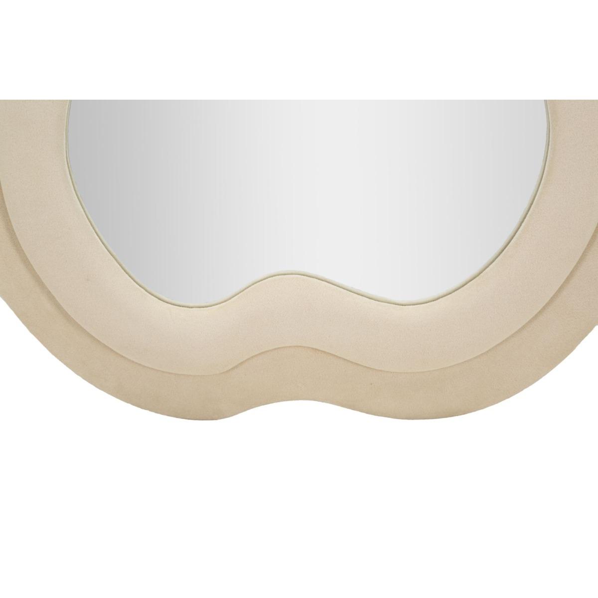 Specchio da muro miki velluto crema cm 60x4x160 (misura specchio cm 39x135)