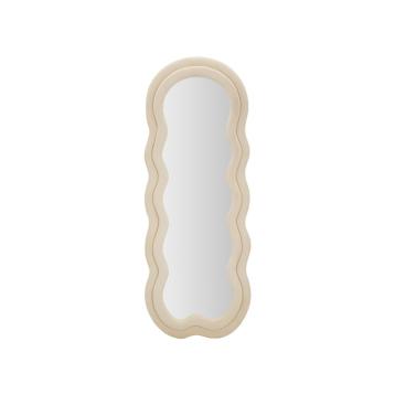 Specchio da muro miki velluto crema cm 60x4x160 (misura specchio cm 39x135)