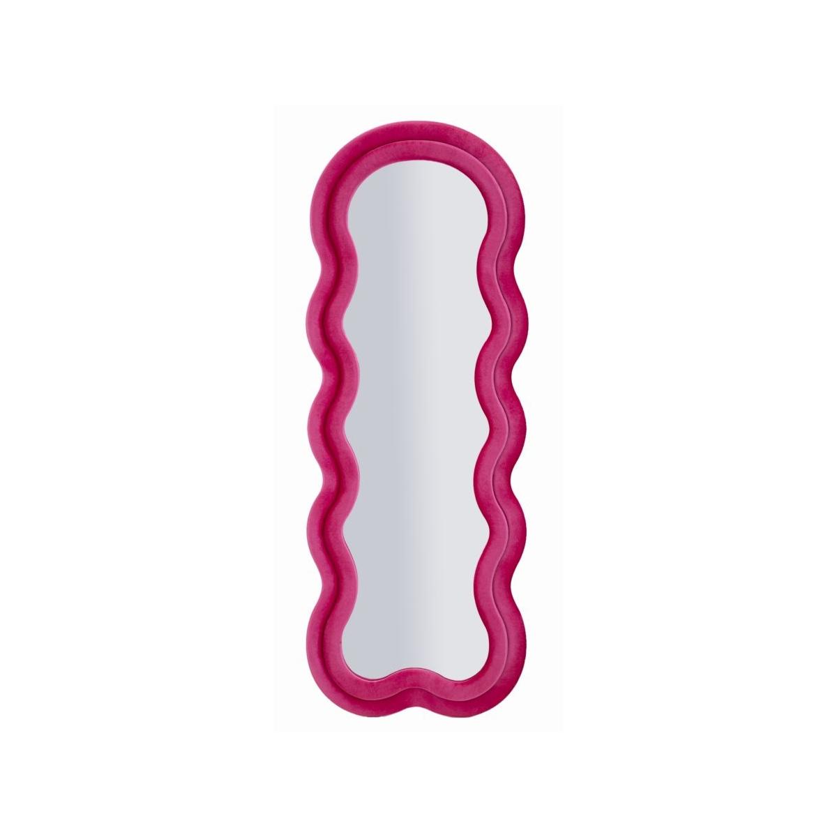 Specchio da muro miki velluto fuxia cm 60x4x160 (misura specchio cm 39x135)