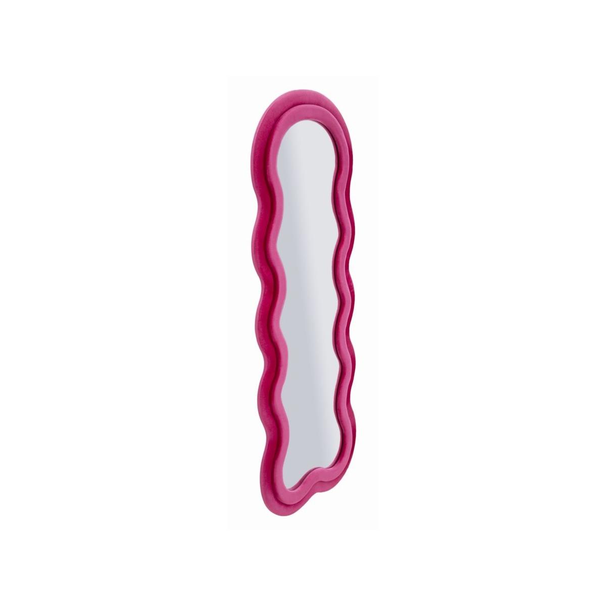 Specchio da muro miki velluto fuxia cm 60x4x160 (misura specchio cm 39x135)