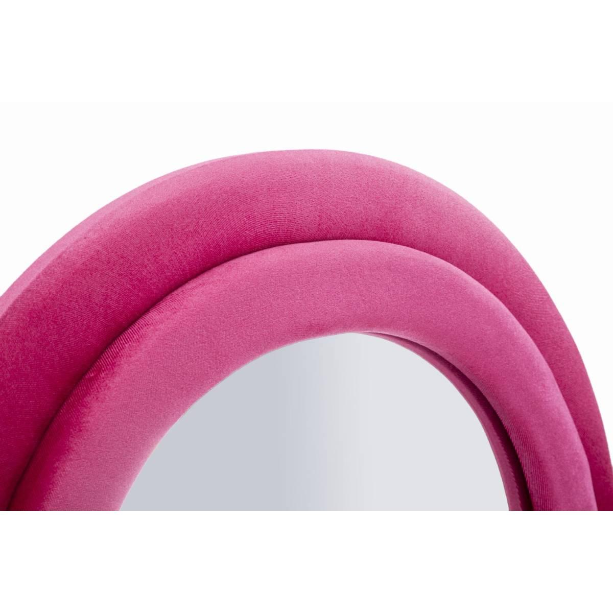 Specchio da muro miki velluto fuxia cm 60x4x160 (misura specchio cm 39x135)