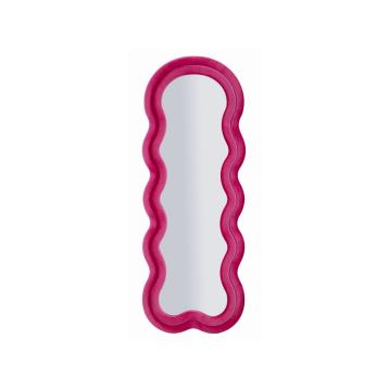 Specchio da muro miki velluto fuxia cm 60x4x160 (misura specchio cm 39x135)