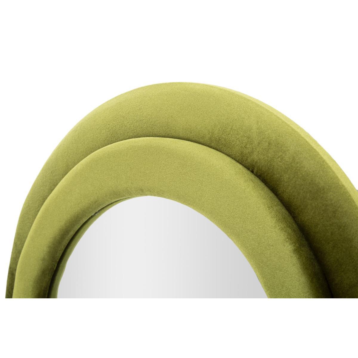 Specchio da muro  miki velluto verde cm 60x4x160 (misura specchio cm 39x135)