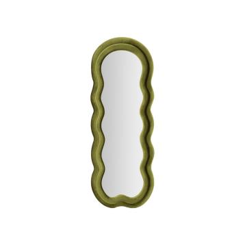 Specchio da muro  miki velluto verde cm 60x4x160 (misura specchio cm 39x135)