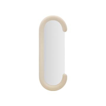 Specchio da muro chantal velluto crema cm 60x7x160 (misura specchio cm 45x140)