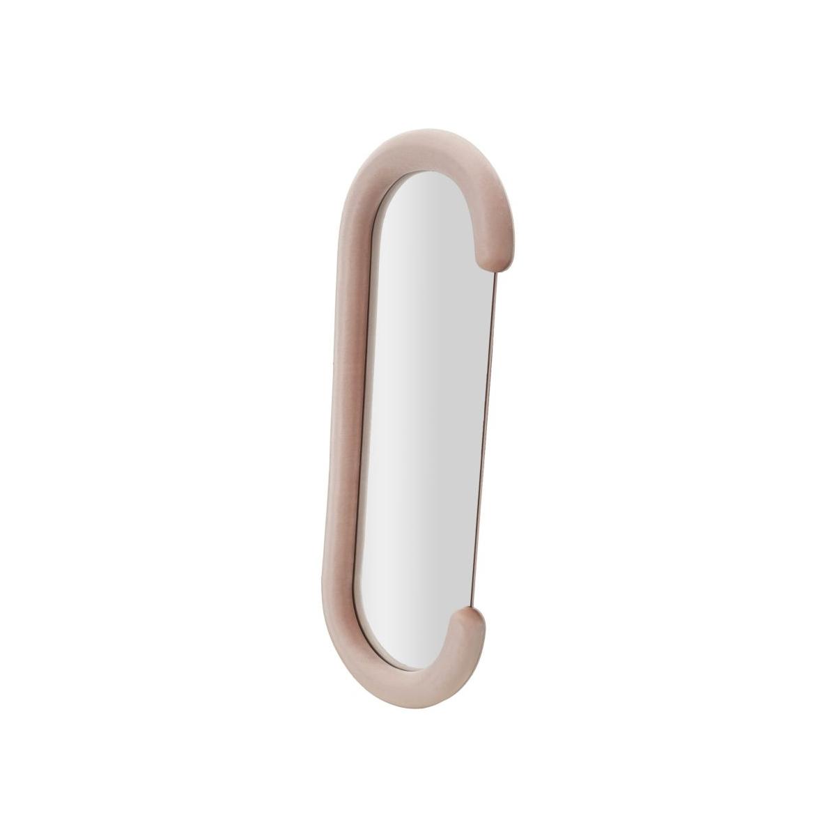 Specchio da muro chantal velluto rosa cm 60x7x160 (misura specchio cm 45x140)