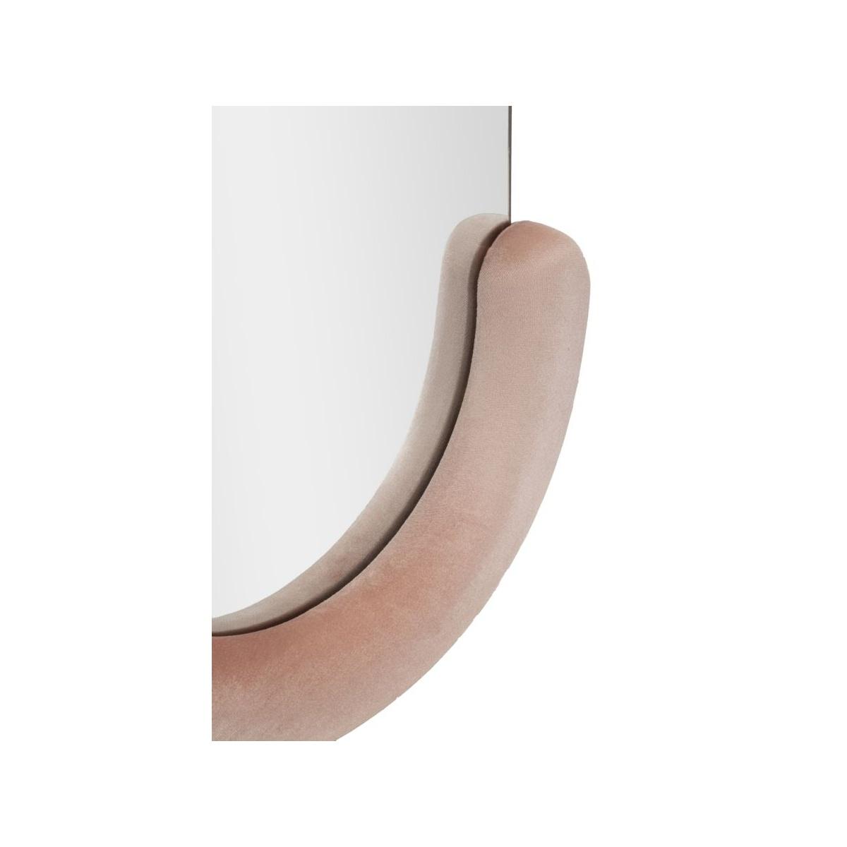 Specchio da muro chantal velluto rosa cm 60x7x160 (misura specchio cm 45x140)