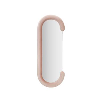 Specchio da muro chantal velluto rosa cm 60x7x160 (misura specchio cm 45x140)