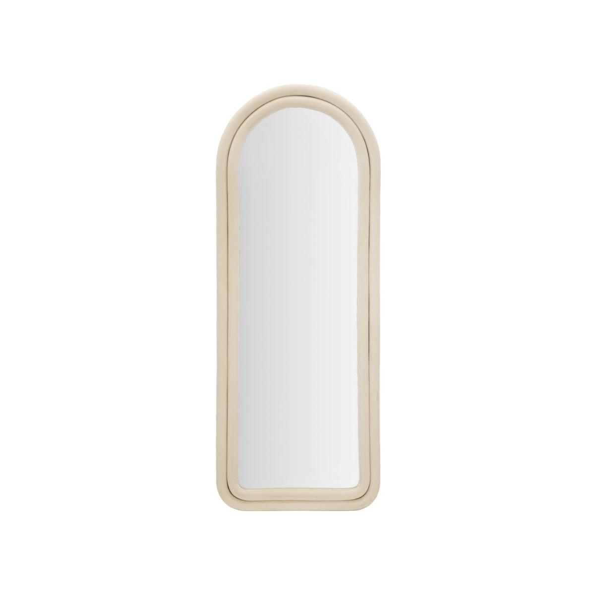 Specchio da muro cloe velluto crema cm 60x4x160 (misura specchio cm 45x145)