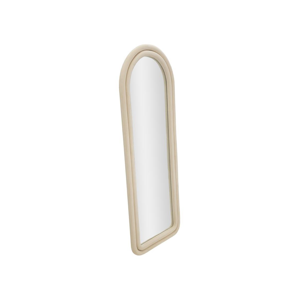 Specchio da muro cloe velluto crema cm 60x4x160 (misura specchio cm 45x145)