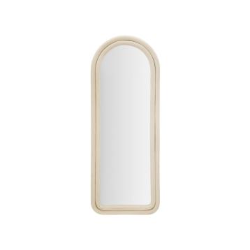 Specchio da muro cloe velluto crema cm 60x4x160 (misura specchio cm 45x145)