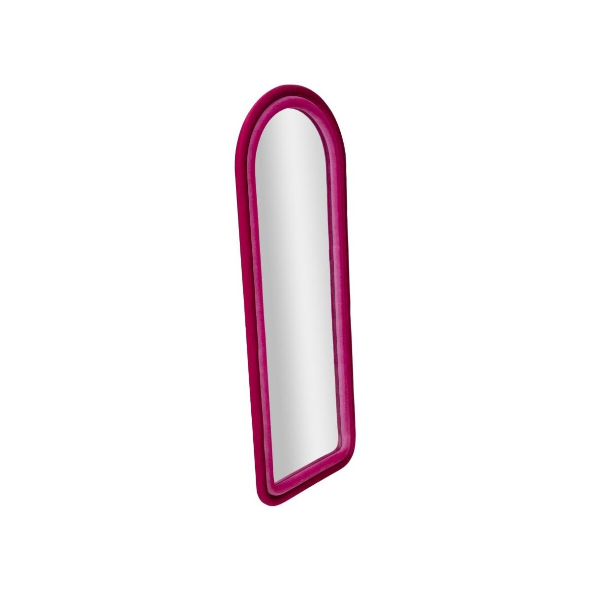 Specchio da muro cloe velluto fucsia cm 60x4x160 (misura specchio cm 45x145)
