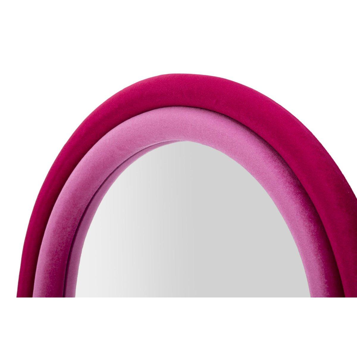 Specchio da muro cloe velluto fucsia cm 60x4x160 (misura specchio cm 45x145)