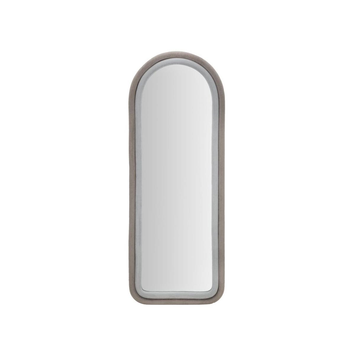 Specchio da muro cloe velluto grigio cm 60x4x160 (misura specchio cm 45x145)