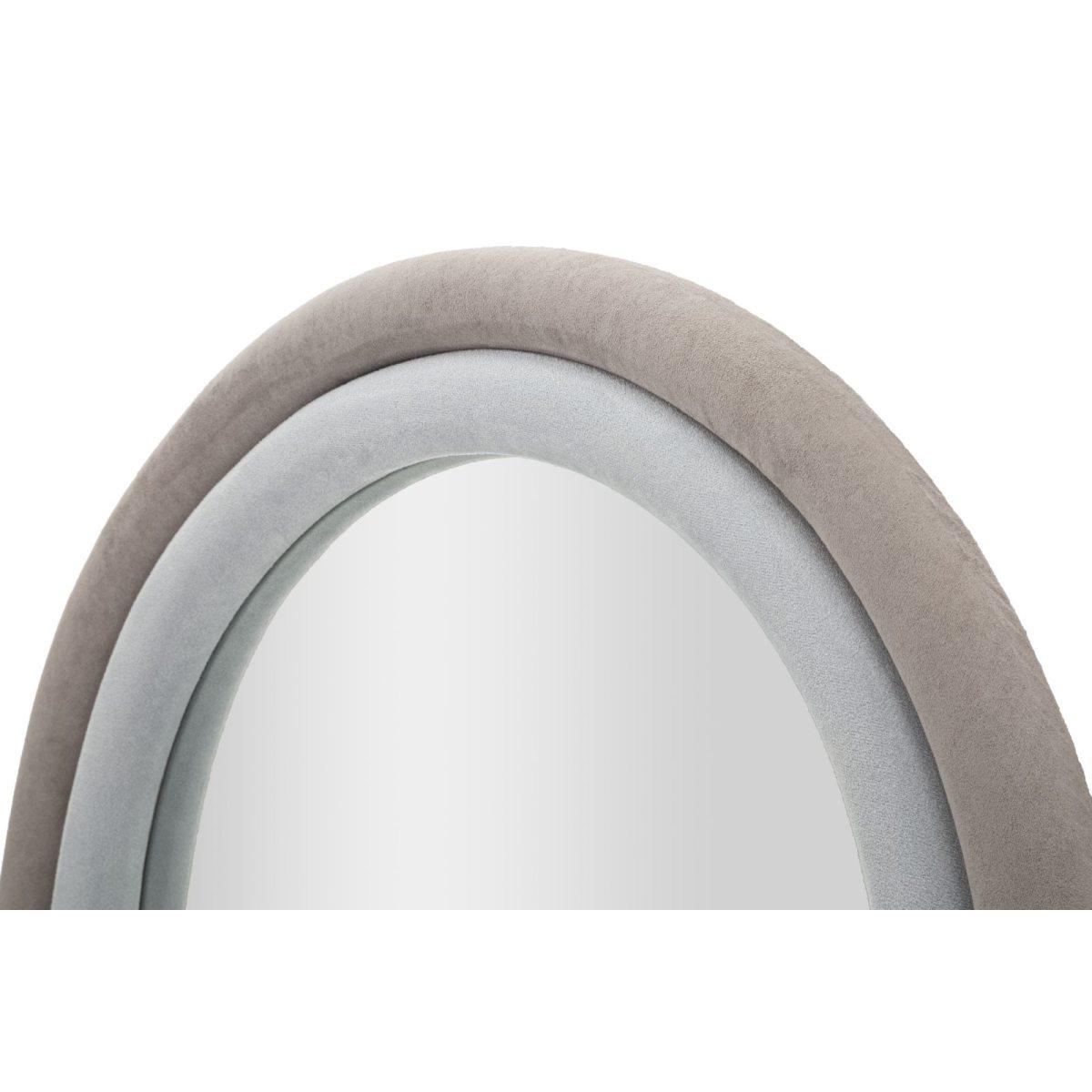 Specchio da muro cloe velluto grigio cm 60x4x160 (misura specchio cm 45x145)