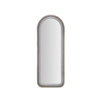 Specchio da muro cloe velluto grigio cm 60x4x160 (misura specchio cm 45x145)