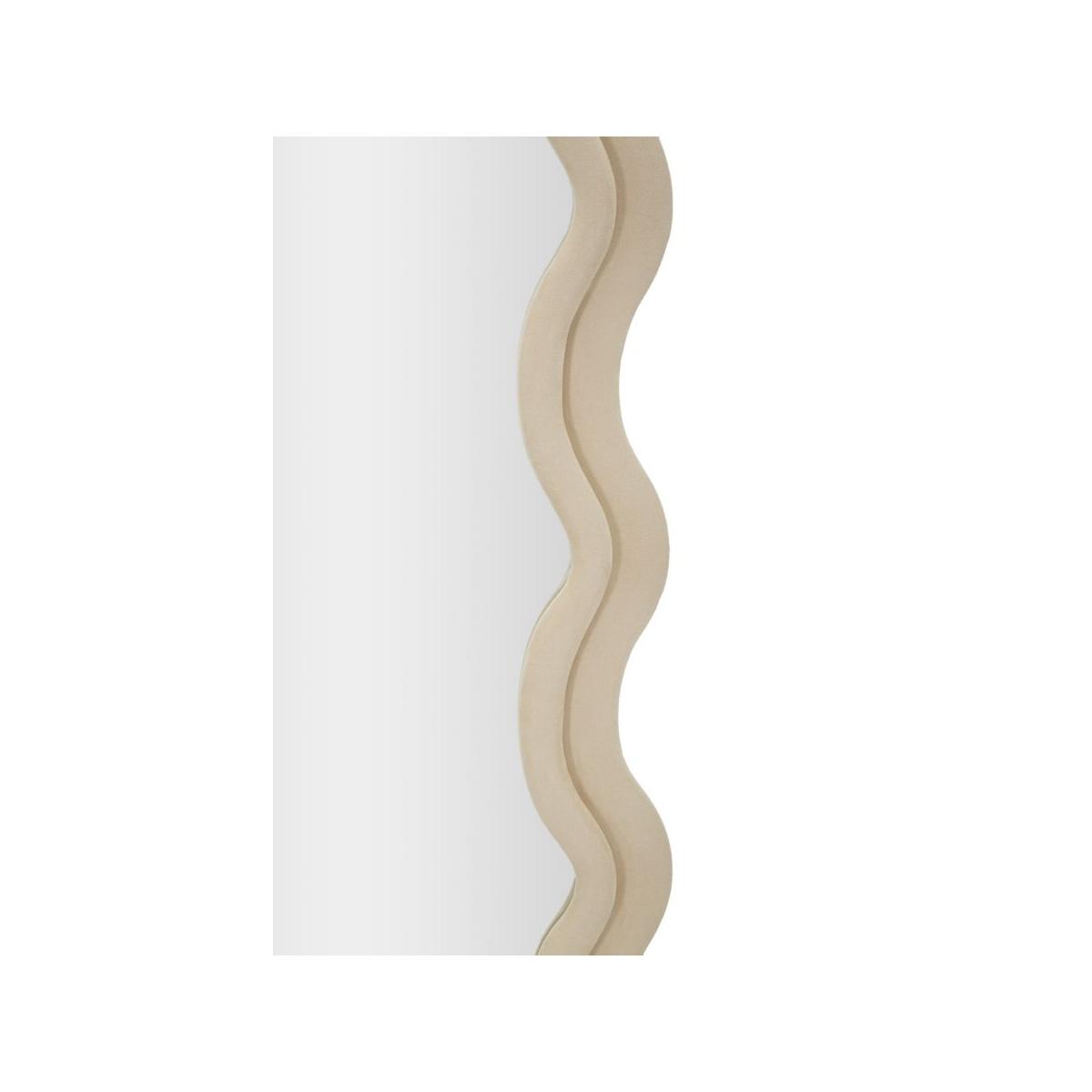 Specchio da muro emily velluto crema cm 60x6x160 (misura specchio cm 42x144)