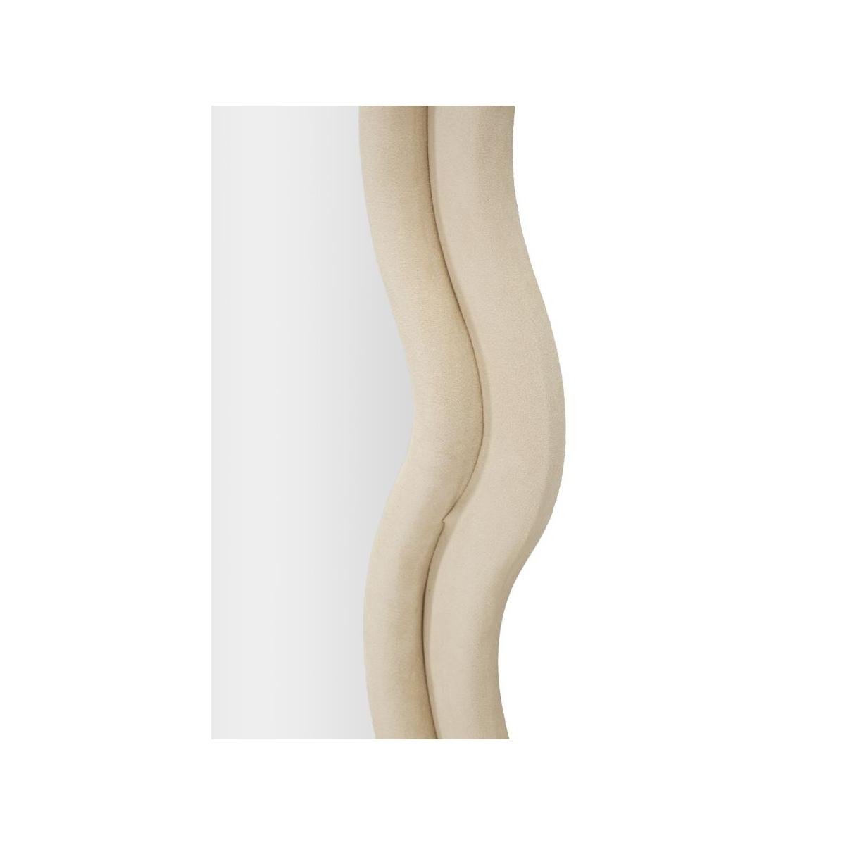 Specchio da muro emily velluto crema cm 60x6x160 (misura specchio cm 42x144)
