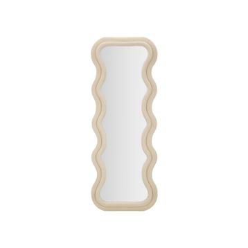 Specchio da muro emily velluto crema cm 60x6x160 (misura specchio cm 42x144)