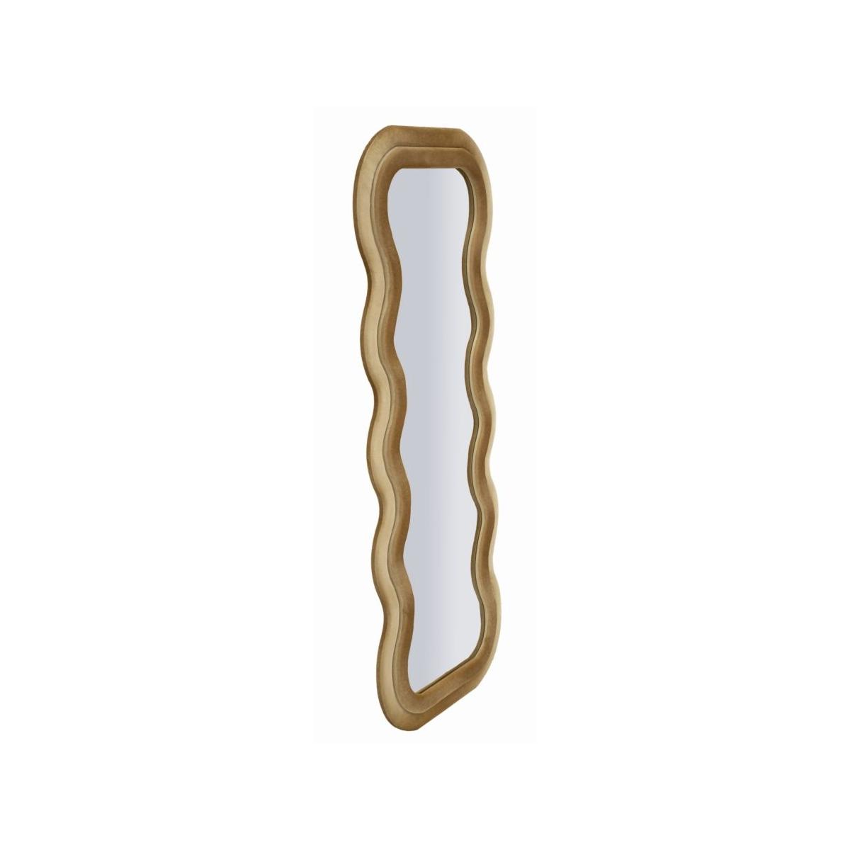 Specchio da muro emily velluto oro cm 60x6x160 (misura specchio cm 42x144)