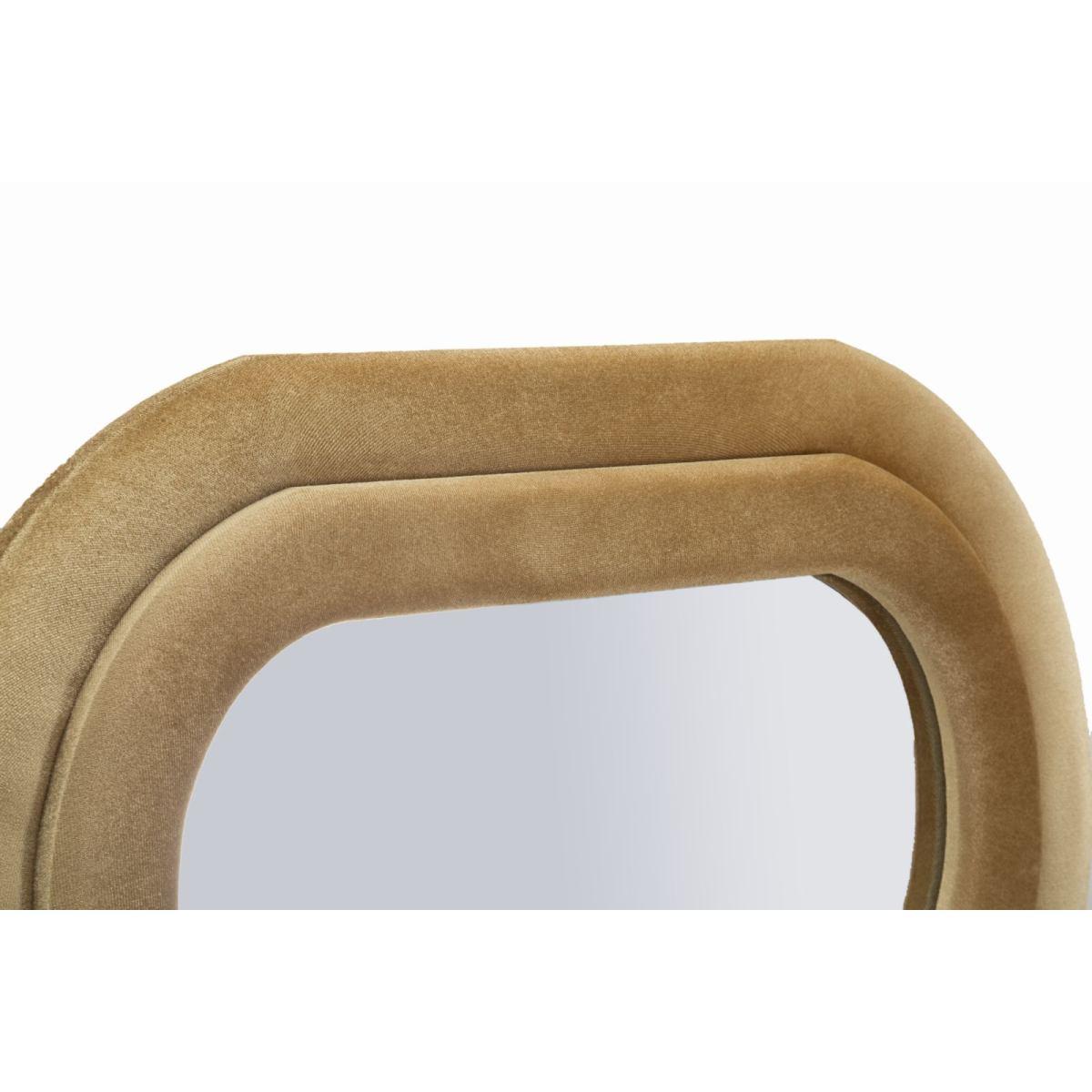Specchio da muro emily velluto oro cm 60x6x160 (misura specchio cm 42x144)