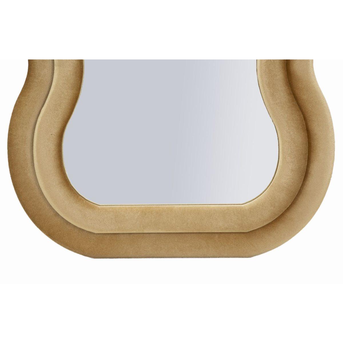 Specchio da muro emily velluto oro cm 60x6x160 (misura specchio cm 42x144)