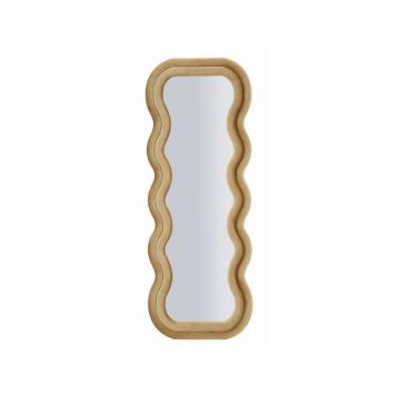 Specchio da muro emily velluto oro cm 60x6x160 (misura specchio cm 42x144)