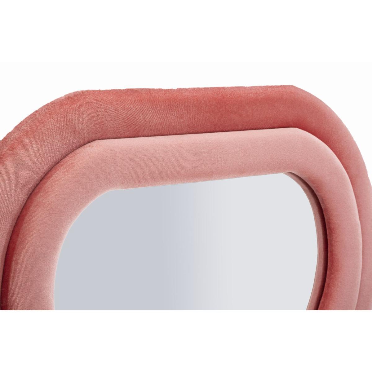 Specchio da muro emily velluto rosa cm 60x6x160 (misura specchio cm 42x144)