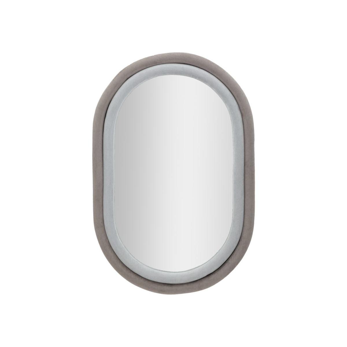 Specchio da muro antony velluto grigio/mix cm 60x4x90 (misura spec. cm44,5x74,5)