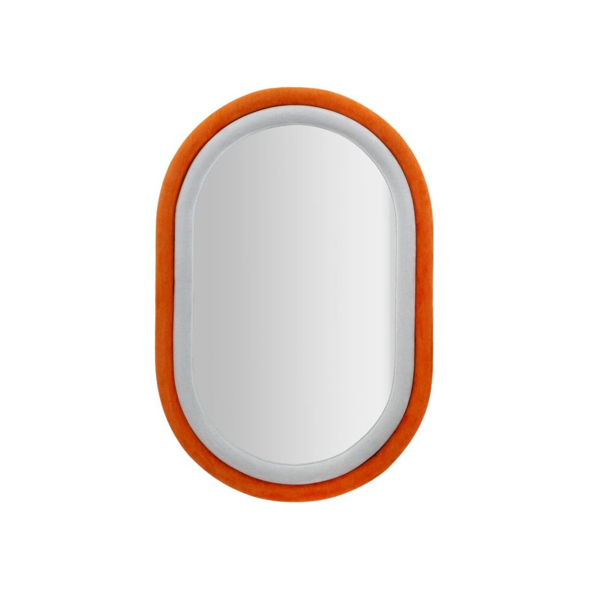 Specchio da muro antony velluto arancio/mix cm 60x4x90 (misura spec.cm44,5x74,5)