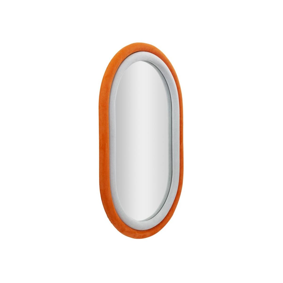 Specchio da muro antony velluto arancio/mix cm 60x4x90 (misura spec.cm44,5x74,5)