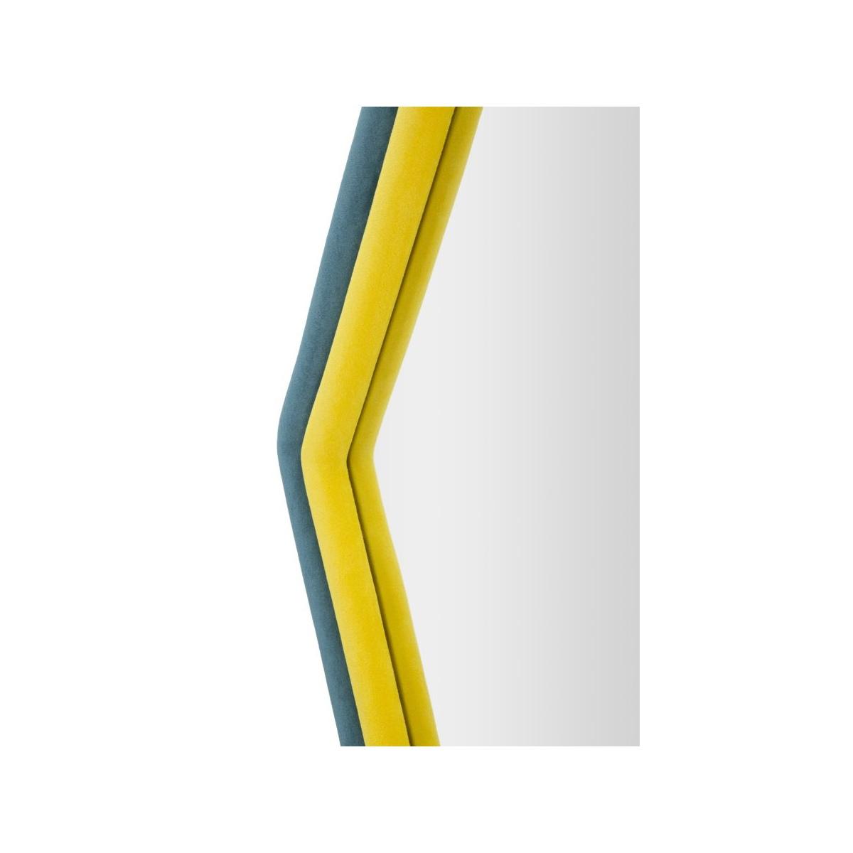 Specchio da muro tony velluto blu/giallo cm 75x4x80 (misura specchio cm 58x65)