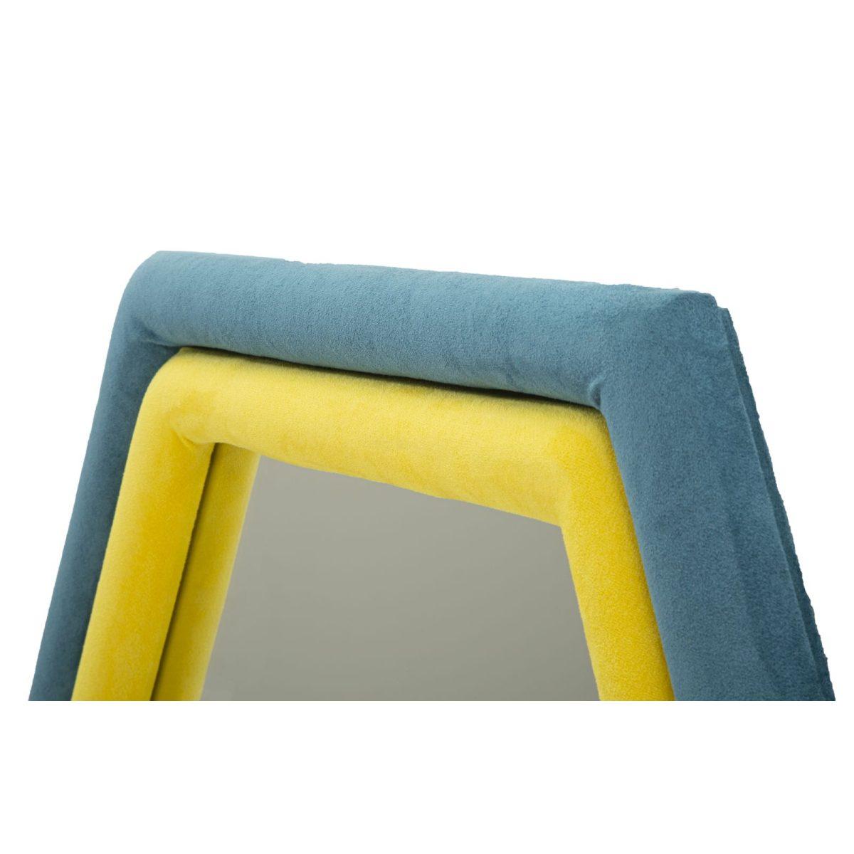 Specchio da muro tony velluto blu/giallo cm 75x4x80 (misura specchio cm 58x65)