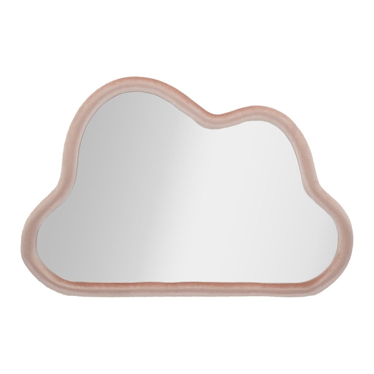 Specchio da muro cloud velluto rosa cm 90x4x60 (misura specchio cm 82x52)