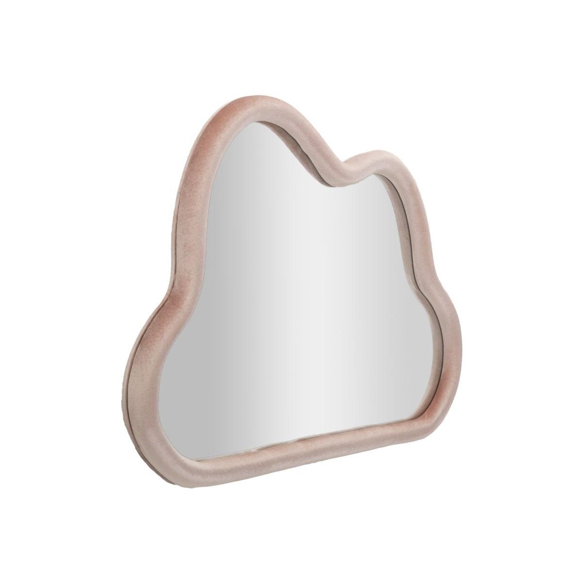 Specchio da muro cloud velluto rosa cm 90x4x60 (misura specchio cm 82x52)