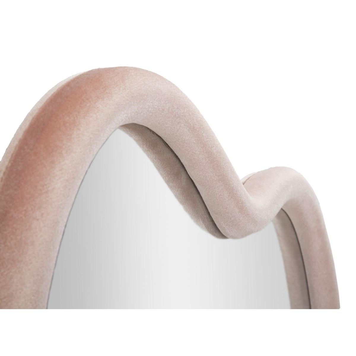 Specchio da muro cloud velluto rosa cm 90x4x60 (misura specchio cm 82x52)