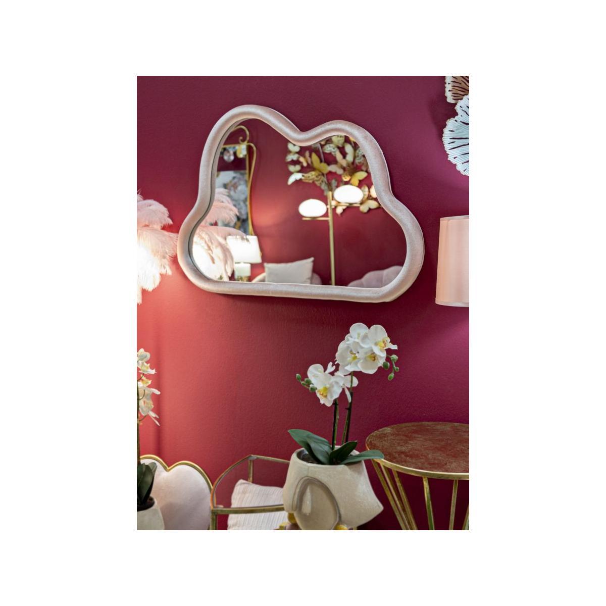 Specchio da muro cloud velluto rosa cm 90x4x60 (misura specchio cm 82x52)