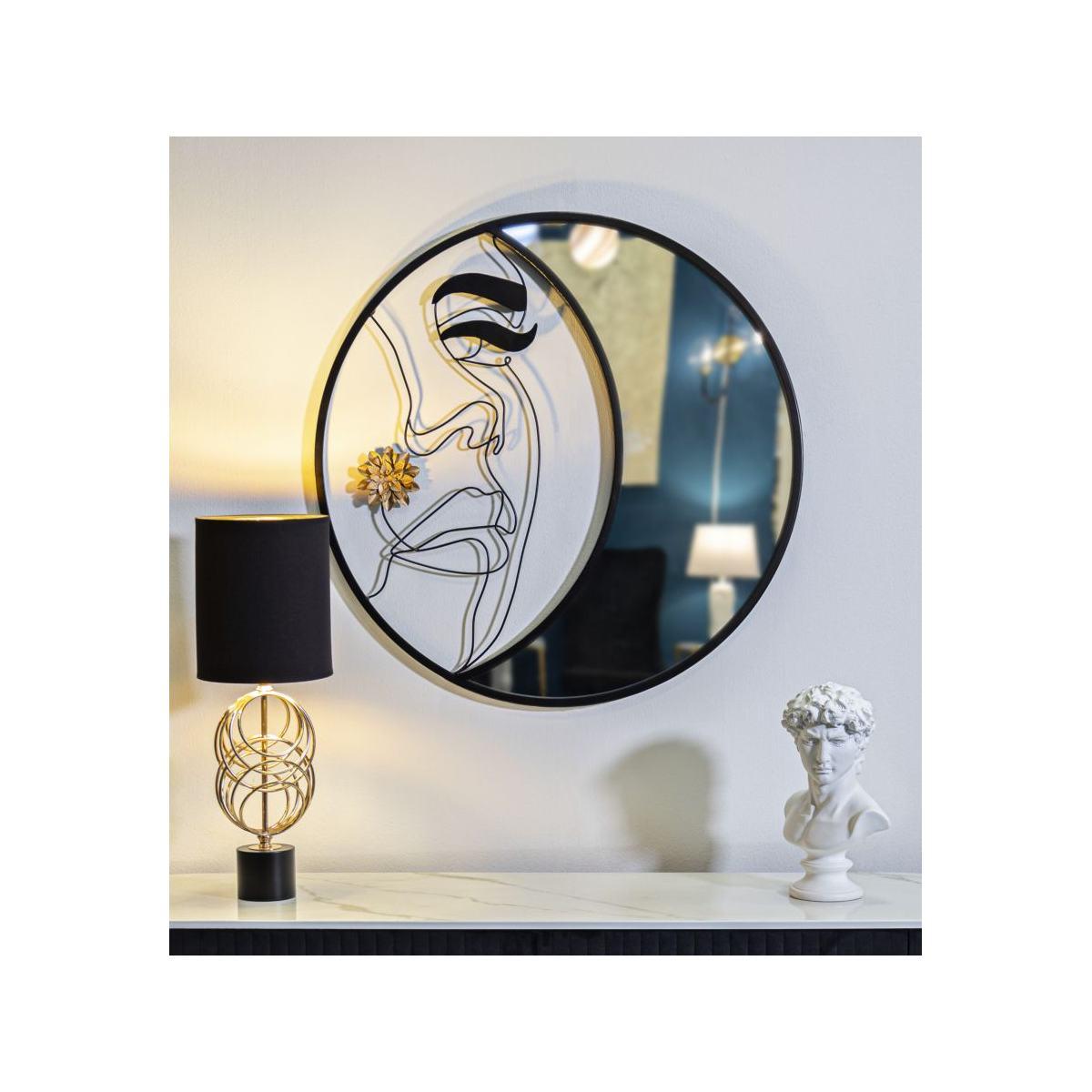 Specchio da muro melly cm Ø 80x3,8 (misura specchio cm 27x76)