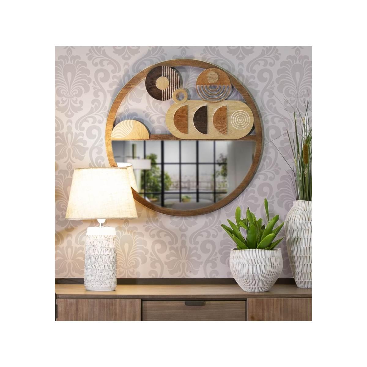 Specchio da muro block cm Ø 80x3